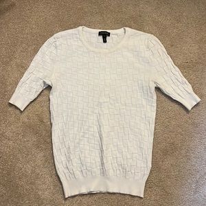 Escada white short sleeve sweater size S